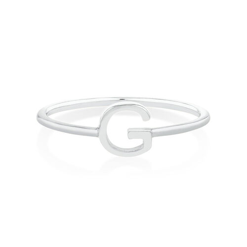 G Initial Ring in Sterling Silver