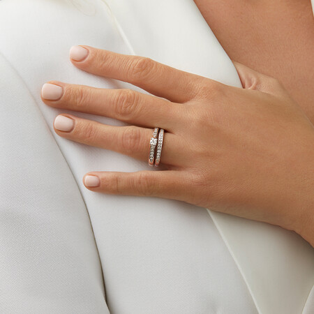 Bridal Set with 0.50 Carat TW of Diamonds in 10kt White Gold Bridal Set with 0.50 Carat TW of Diamonds in 10kt White Gold