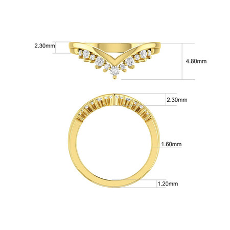 Chevron Ring with 1/4 Carat TW of Diamonds in 10kt Yellow Gold Chevron Ring with 1/4 Carat TW of Diamonds in 10kt Yellow Gold