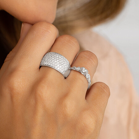 Evermore Promise Ring with 0.14 Carat TW of Diamonds in 10kt White Gold Evermore Promise Ring with 0.14 Carat TW of Diamonds in 10kt White Gold