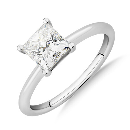 1.25 Carat Princess Cut Laboratory-Created Diamond Ring In 14kt White Gold