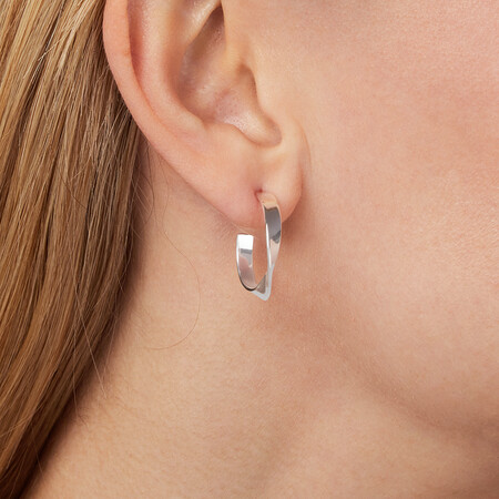 Twist Hoop Earrings in Sterling Silver Twist Hoop Earrings in Sterling Silver