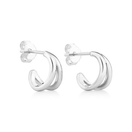 Split Hoop Stud Earrings in Sterling Silver Split Hoop Stud Earrings in Sterling Silver