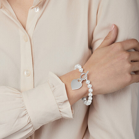 Bracelet with Cultured Freshwater Pearls in Sterling Silver Bracelet with Cultured Freshwater Pearls in Sterling Silver