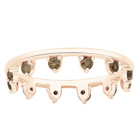 Zipper Ring with 0.41 Carat TW of Champagne Diamonds in 10kt Rose Gold Zipper Ring with 0.41 Carat TW of Champagne Diamonds in 10kt Rose Gold