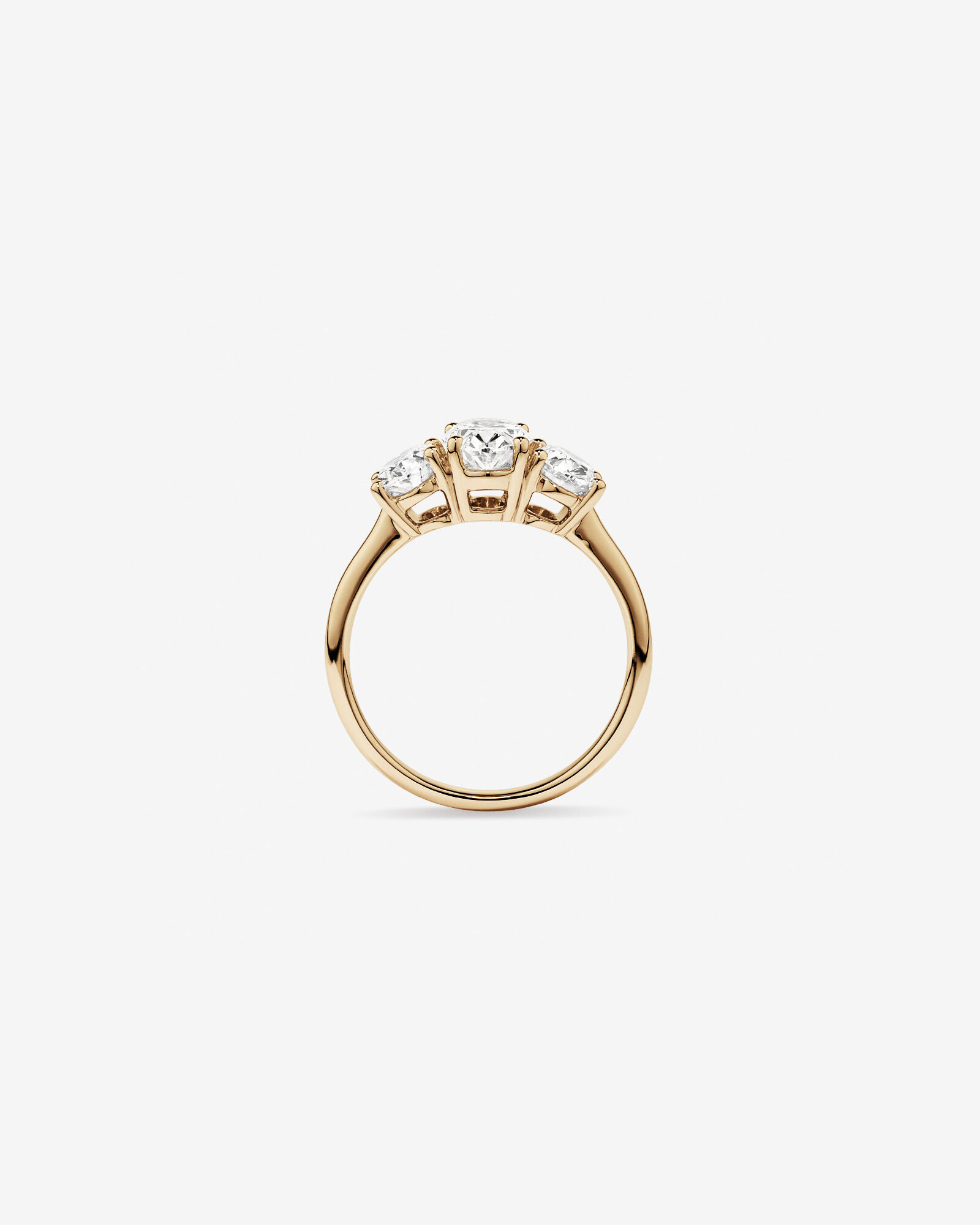 Bague de fiançailles ovale en diamants cultivés en laboratoire de trois carats de 2 carats en or jaune 14 carats