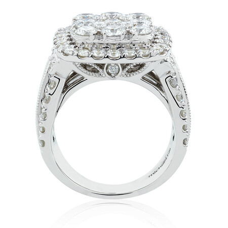 Cluster Halo Ring with 4 Carat TW of Diamonds in 10kt White Gold Cluster Halo Ring with 4 Carat TW of Diamonds in 10kt White Gold