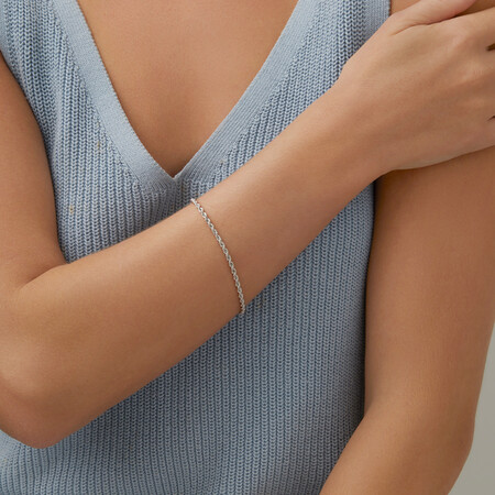 19cm (7.5") Hollow Rope Bracelet in 10kt White Gold 19cm (7.5") Hollow Rope Bracelet in 10kt White Gold