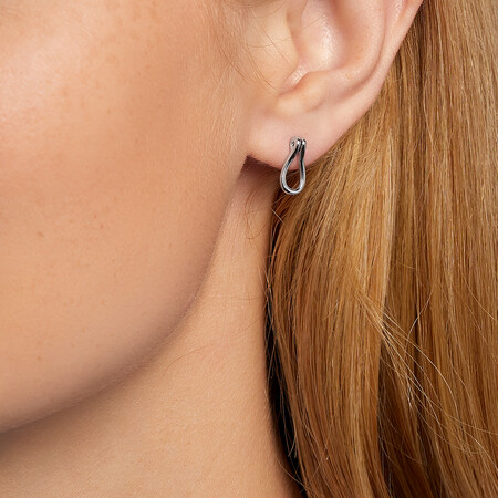 Open Loop Stud Earrings In Sterling Silver Open Loop Stud Earrings In Sterling Silver