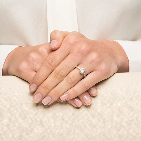 Engagement Ring with 1/2 Carat TW of Diamonds in 14kt White Gold Engagement Ring with 1/2 Carat TW of Diamonds in 14kt White Gold