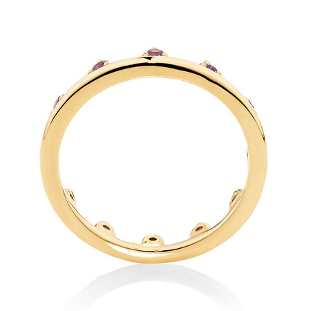 Zipper Ring with Natural Amethyst in 10kt Yellow Gold Zipper Ring with Natural Amethyst in 10kt Yellow Gold