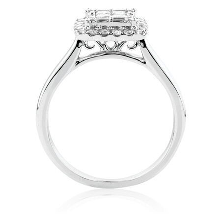 Evermore Halo Engagement Ring with 0.59 Carat TW of Diamonds in 14kt White Gold Evermore Halo Engagement Ring with 0.59 Carat TW of Diamonds in 14kt White Gold