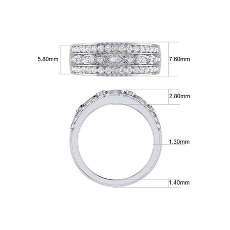 Fancy Ring with 0.50 Carat TW of Diamonds in 10kt White Gold Fancy Ring with 0.50 Carat TW of Diamonds in 10kt White Gold