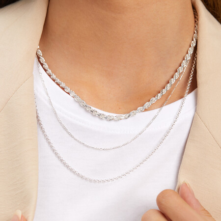 45cm (18") Rope Chain in Sterling Silver 45cm (18") Rope Chain in Sterling Silver