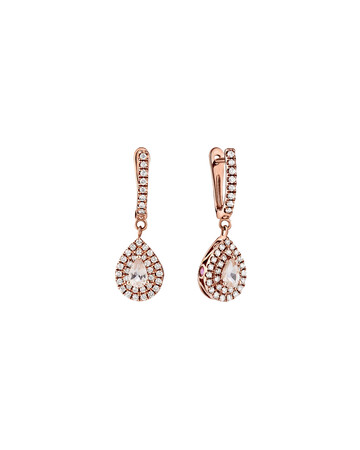 Michael Hill Designer Fashion Drop Earrings with Morganite & 0.38 Carat TW of Diamonds in 10kt Rose Gold Michael Hill Designer Fashion Drop Earrings with Morganite & 0.38 Carat TW of Diamonds in 10kt Rose Gold