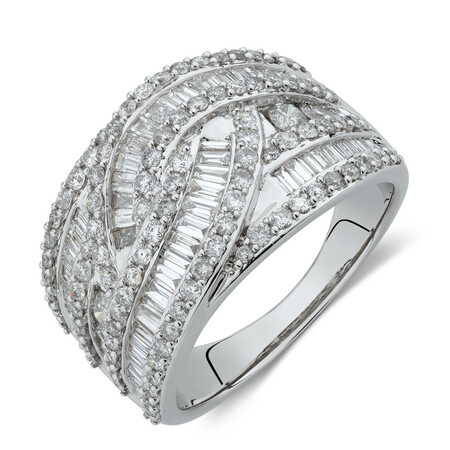 Crossover Ring with 1.75 Carat TW of Diamonds in 14kt White Gold Crossover Ring with 1.75 Carat TW of Diamonds in 14kt White Gold