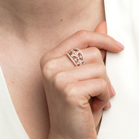 Ring with 1 Carat TW of Diamonds in 10kt Rose Gold Ring with 1 Carat TW of Diamonds in 10kt Rose Gold
