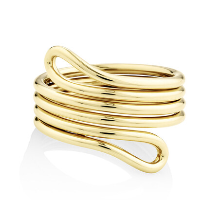 Double Loop Slim Ring In 10kt Yellow Gold Double Loop Slim Ring In 10kt Yellow Gold