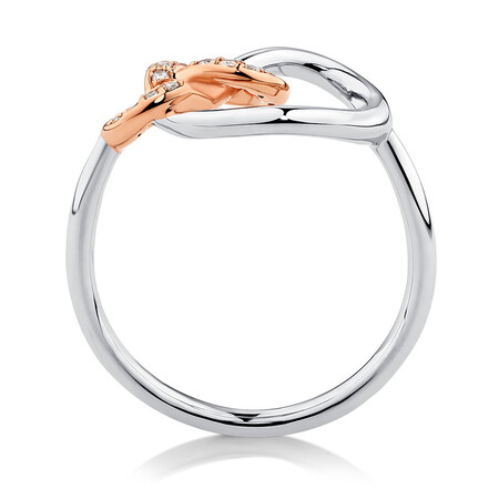 Knots Ring with 0.11 Carat TW of Diamonds in Sterling Silver & 10kt Rose Gold Knots Ring with 0.11 Carat TW of Diamonds in Sterling Silver & 10kt Rose Gold