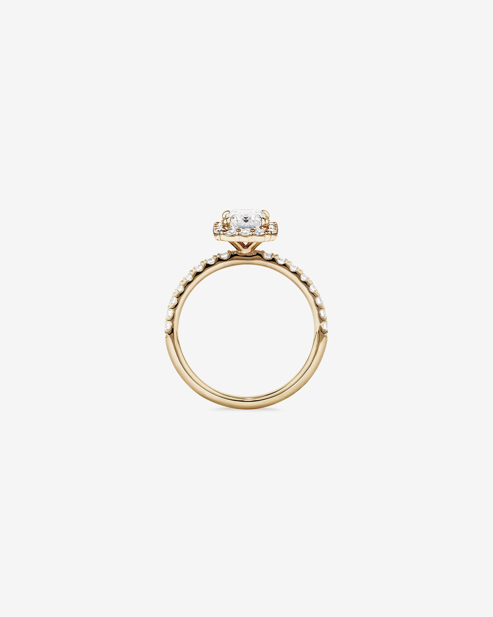 Bague de fiançailles TW de 1,78 carat en or jaune jaune 14 carats taille émeraude