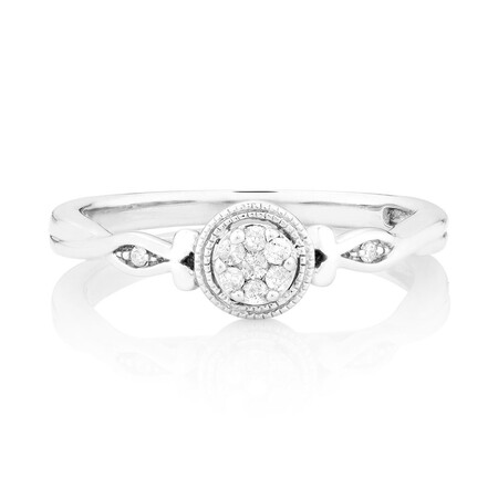 Promise Ring with Diamonds in Sterling Silver Promise Ring with Diamonds in Sterling Silver