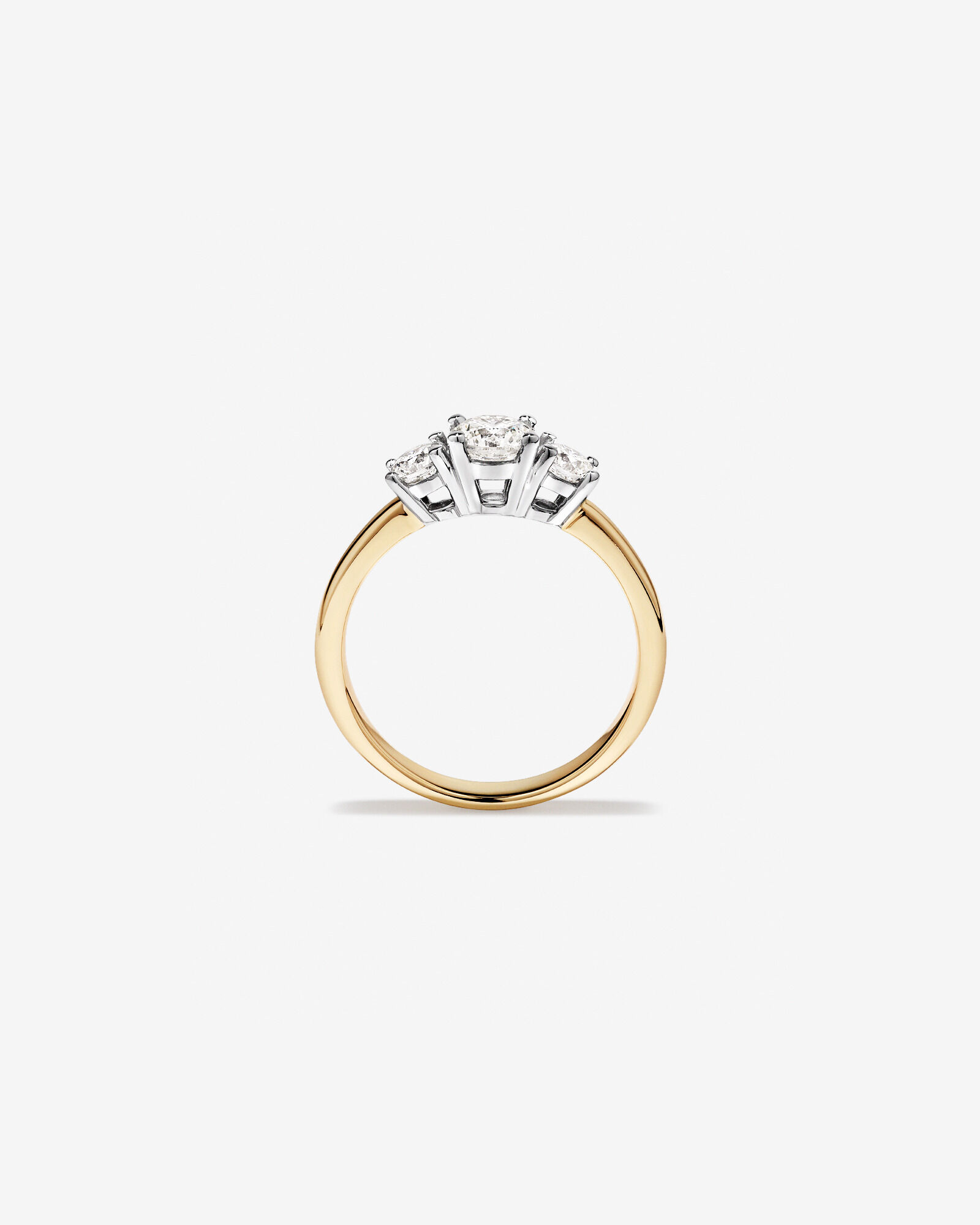 Bague en or jaune et blanc 14 carats avec diamants Signature 101 de 1,00 carat TW