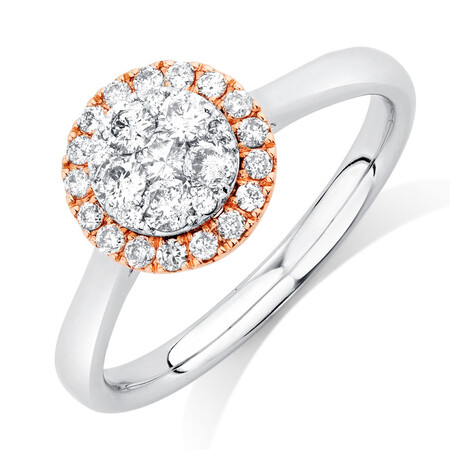 Engagement Ring with 1/2 Carat TW of Diamonds in 10kt Rose & White Gold