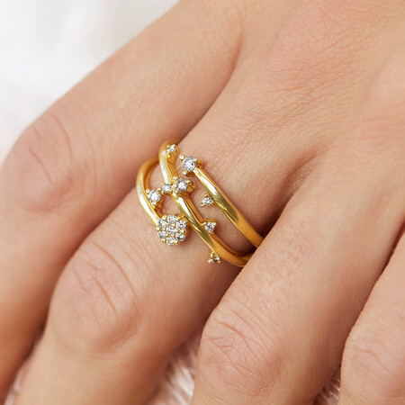 Scatter Ring with 0.25 Carat TW of Diamonds in 10kt Yellow Gold Scatter Ring with 0.25 Carat TW of Diamonds in 10kt Yellow Gold