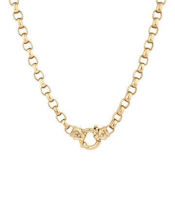 50cm (20") Belcher Chain with Diamonds in 10kt Yellow Gold 50cm (20") Belcher Chain with Diamonds in 10kt Yellow Gold