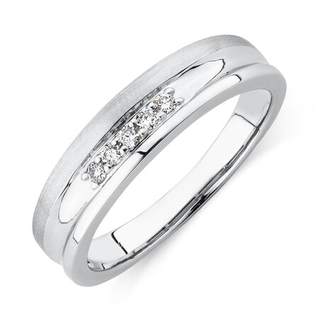 Ring with 0.10 Carat TW of Diamonds in 10kt White Gold Ring with 0.10 Carat TW of Diamonds in 10kt White Gold
