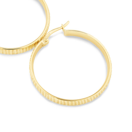 25mm Diamond Cut Hoop Earrings In 10kt Yellow Gold 25mm Diamond Cut Hoop Earrings In 10kt Yellow Gold