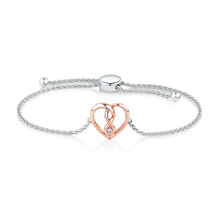 Infinitas Bracelet with Diamonds in Sterling Silver & 10kt Rose Gold Infinitas Bracelet with Diamonds in Sterling Silver & 10kt Rose Gold
