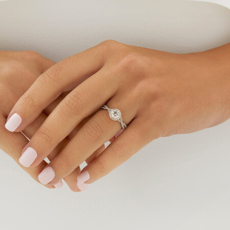 Engagement Ring with 0.70 Carat TW of Diamonds in 14kt White Gold Engagement Ring with 0.70 Carat TW of Diamonds in 14kt White Gold