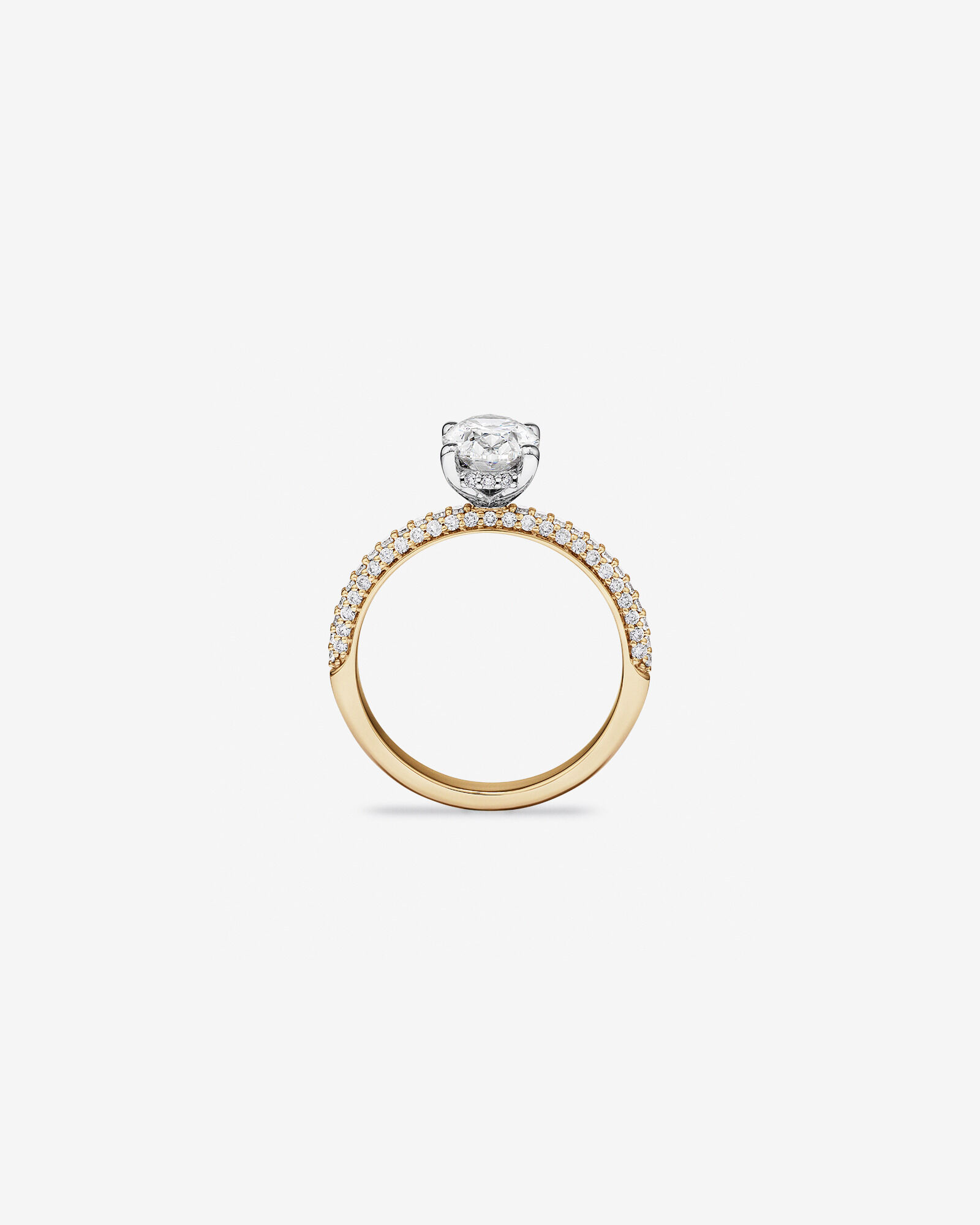 Bague de fiançailles TW de 1,95 carat en or jaune et blanc en or jaune et blanc 14 carats