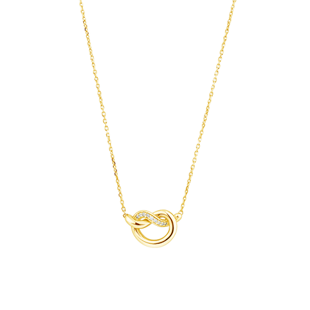 Mini Knots Necklace with Diamonds in 10kt Yellow Gold