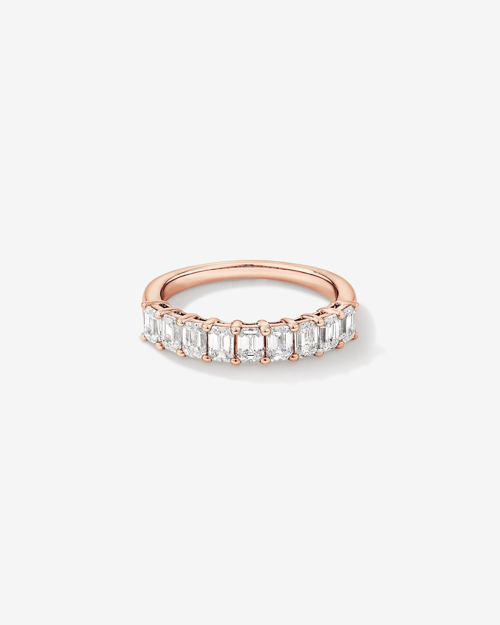 1.17 Carat TW Emerald Cut Laboratory-Grown Diamond Wedding Band in 14kt Rose Gold