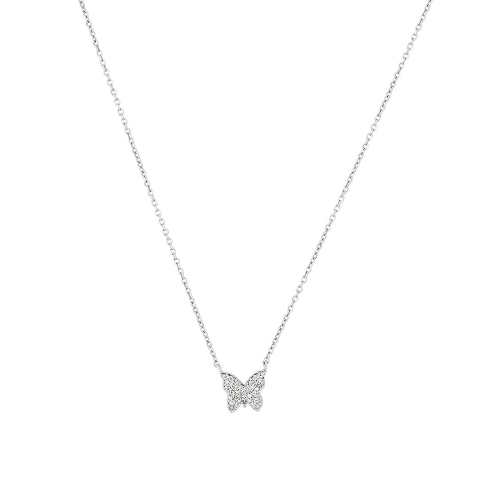Gold and silver butterfly necklace store