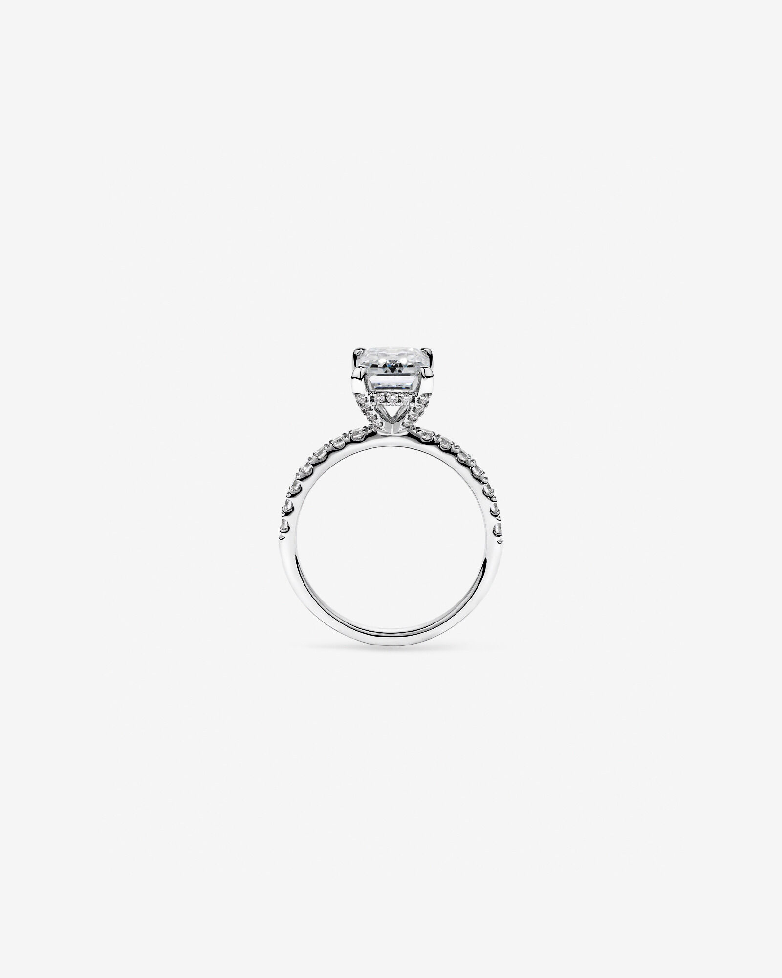 3.50 Carat TW Emerald Cut Laboratory-Grown Diamond Engagement Ring in 18kt White Gold