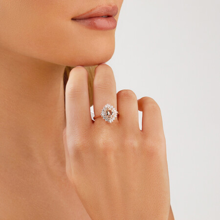 Ballerina Ring with Morganite & 0.75 Carat TW of Diamonds in 10kt Rose Gold Ballerina Ring with Morganite & 0.75 Carat TW of Diamonds in 10kt Rose Gold