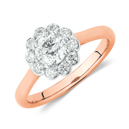 Southern Star Engagement Ring with 1/2 Carat TW of Diamonds in 14kt Rose & White Gold