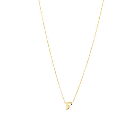 "F" Initial Necklace in 10kt Yellow Gold "F" Initial Necklace in 10kt Yellow Gold