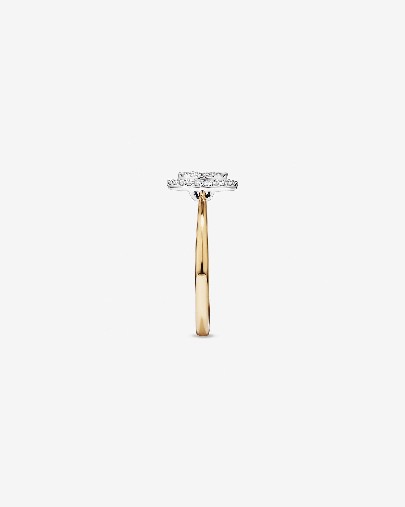 0.15 Carat TW Marquise Cluster Diamond Promise Ring in 10kt Yellow and White Gold