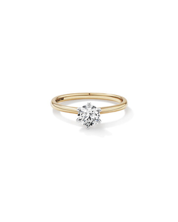 Michael Hill Solitaire Engagement Ring with a 0.70 Carat TW Diamond with the De Beers Code of Origin in 18kt Yellow & White Gold Michael Hill Solitaire Engagement Ring with a 0.70 Carat TW Diamond with the De Beers Code of Origin in 18kt Yellow & White Gold