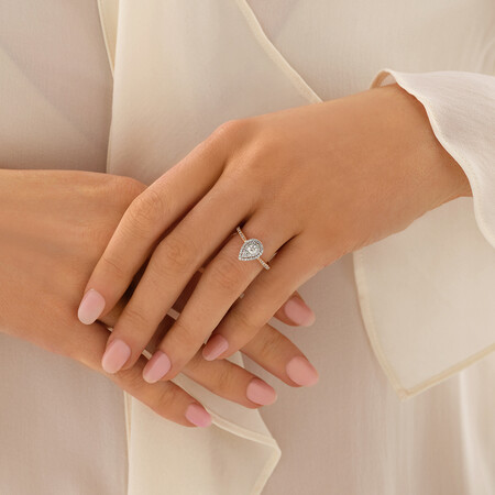 Evermore Halo Pear Engagement Ring with 0.45 Carat TW Diamonds in 10kt Rose & White Gold Evermore Halo Pear Engagement Ring with 0.45 Carat TW Diamonds in 10kt Rose & White Gold