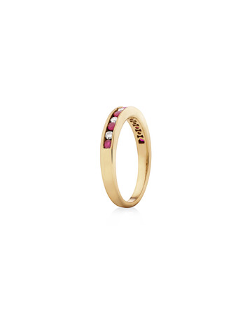 Ring with Ruby & 0.15 Carat TW of Diamonds in 10kt Yellow Gold Ring with Ruby & 0.15 Carat TW of Diamonds in 10kt Yellow Gold