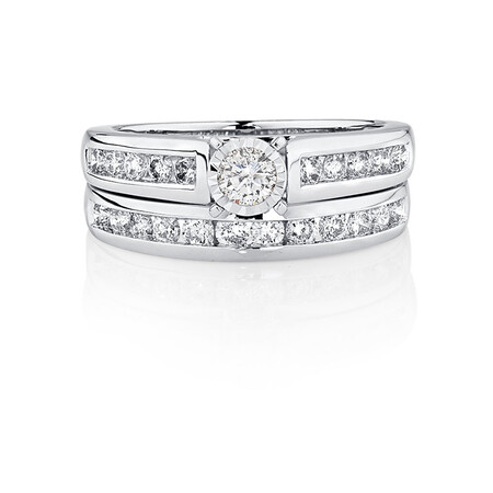 Bridal Set with 1/2 Carat TW of Diamonds in 10kt White Gold Bridal Set with 1/2 Carat TW of Diamonds in 10kt White Gold