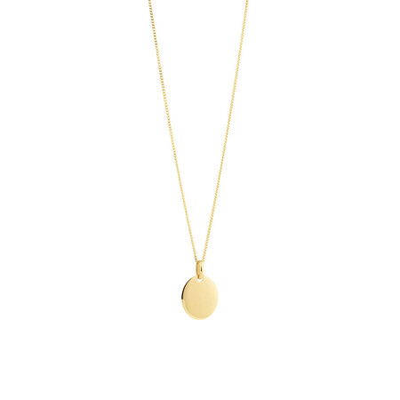 Oval Disc Pendant in 10kt Yellow Gold Oval Disc Pendant in 10kt Yellow Gold