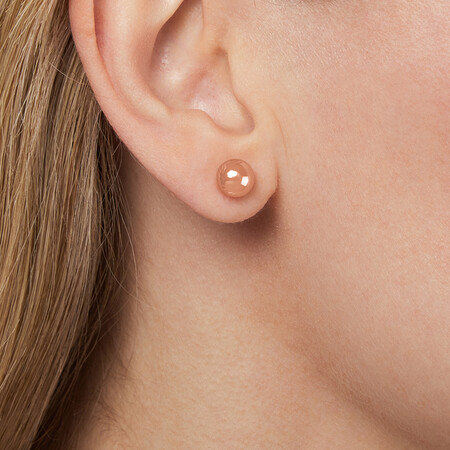 7mm Patterned Stud Earrings in 10kt Rose Gold 7mm Patterned Stud Earrings in 10kt Rose Gold