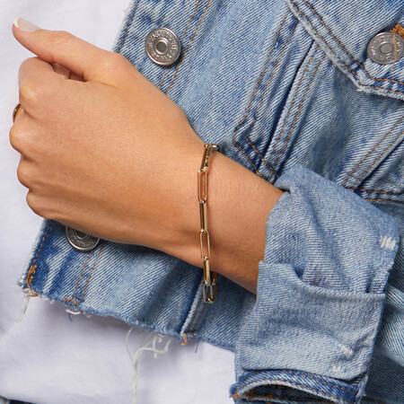 Paperclip Bracelet In 10kt Yellow Gold Paperclip Bracelet In 10kt Yellow Gold