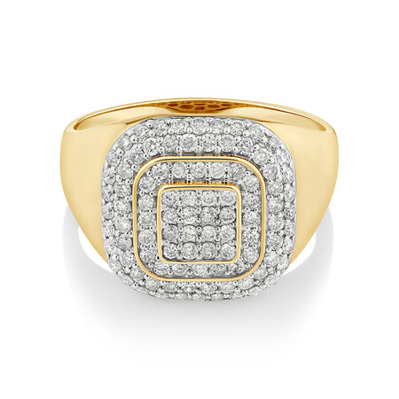 Ring with 1 Carat TW of Diamonds in 10kt Yellow Gold Ring with 1 Carat TW of Diamonds in 10kt Yellow Gold